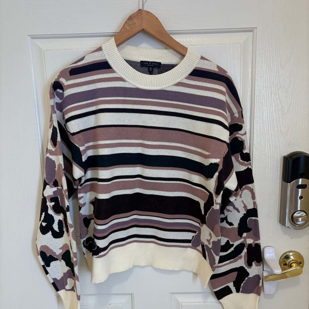 Rag & Bone Nellis Printed Pullover Sweater Mauve … - image 2